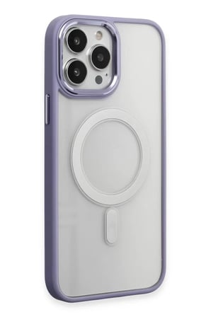 Newface Apple iPhone 15 Pro Kılıf Room Magneticsafe Silikon - Lila