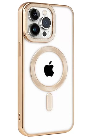 Newface Apple iPhone 14 Pro Kılıf Kronos Magsafe Kapak - Gold