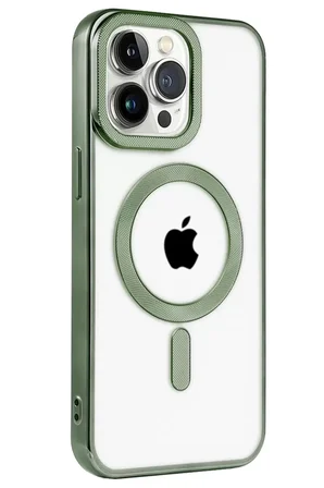 Newface Apple iPhone 14 Pro Max Kılıf Kronos Magsafe Kapak - Koyu Yeşil