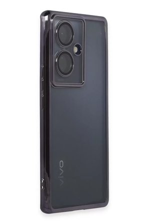 Newface Vivo V29 Lite Kılıf Razer Lensli Silikon - Mor