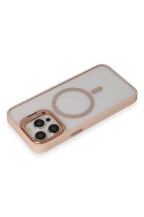 Joko Apple iPhone 15 Pro Max Kılıf Roblox Lens Magsafe Standlı Kapak - Pudra