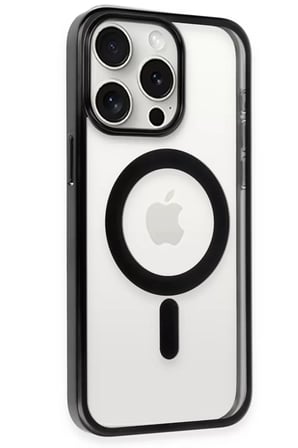 Newface Apple iPhone 15 Pro Max Kılıf Erozi Magsafe Kapak - Siyah