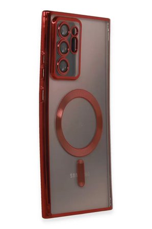 Newface Samsung Galaxy Note 20 Ultra Kılıf Kross Magneticsafe Kapak - Kırmızı