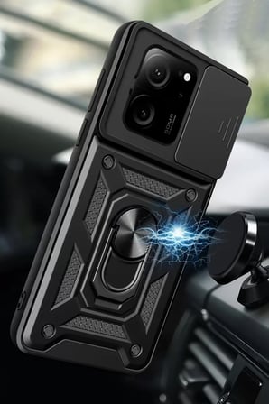 Newface Xiaomi Mi 13T Pro Kılıf Pars Lens Yüzüklü Silikon - Yeşil