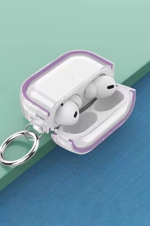 Movenchy Apple Airpods Pro 2 (2.nesil) Shiny Şeffaf Kılıf - Siyah