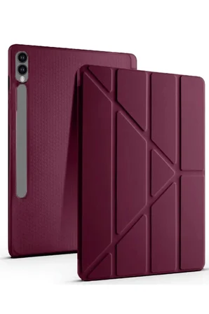 Newface Samsung Galaxy X610 Tab S9 FE Plus 12.4 Kılıf Kalemlikli Mars Tablet Kılıfı - Mürdüm