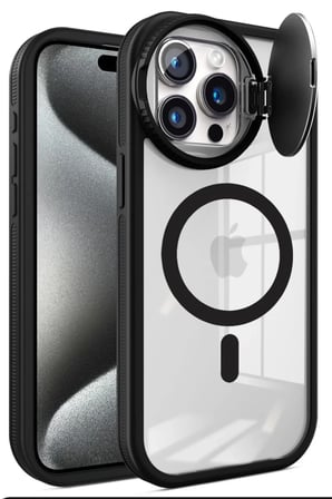 Newface Apple iPhone 14 Pro Max Kılıf Teleskop Lens Magsafe Silikon Kapak - Siyah