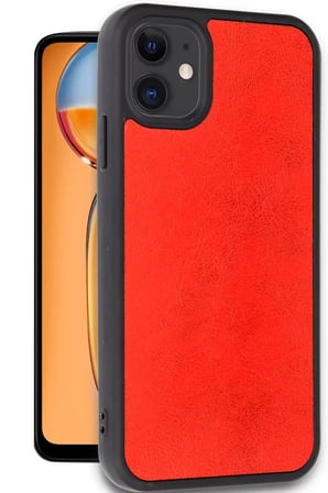 Newface Apple iPhone 11 Kılıf Aras Deri Kapak - Kırmızı