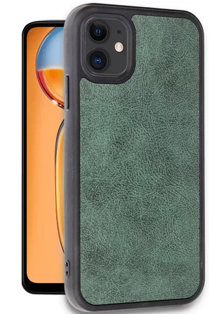 Newface Apple iPhone 11 Kılıf Aras Deri Kapak - Koyu Yeşil