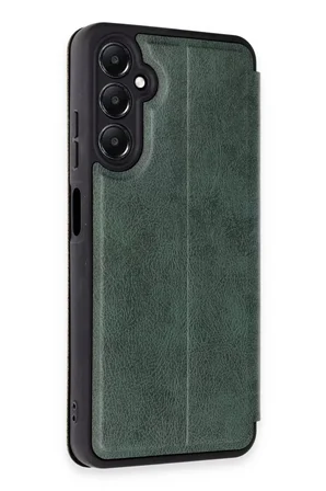 Newface Samsung Galaxy A15 4G Kılıf Flip Cover - Koyu Yeşil