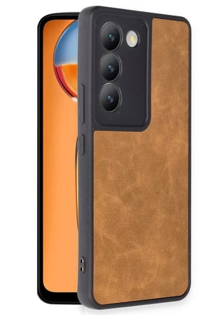Newface Vivo V30 Lite 4G Kılıf Aras Deri Kapak - Taba