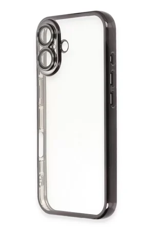 Newface Apple iPhone 16 Kılıf Razer Lensli Silikon - Siyah