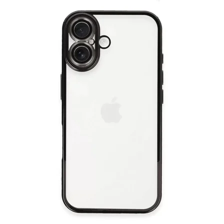 Newface Apple iPhone 16 Kılıf Razer Lensli Silikon - Siyah