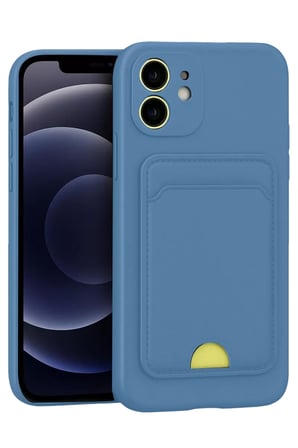 Newface Apple iPhone 11 Kılıf Kelvin Kartvizitli Silikon - Mavi