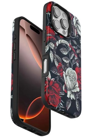 Onegif Apple iPhone 16 Pro Flower Series Magsafe Kapak - Siyah