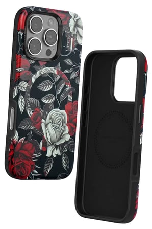 Onegif Apple iPhone 16 Pro Flower Series Magsafe Kapak - Siyah