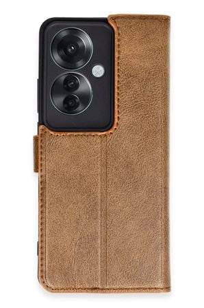 Newface Oppo Reno 11F Kılıf Trend S Plus Kapaklı Kılıf - Taba