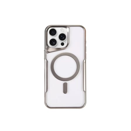 Newface Apple iPhone 15 Pro Max Kılıf Boyi Magsafe Silikon Kapak - Gümüş