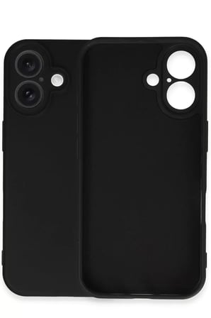 Newface Apple iPhone 16 Plus Kılıf Nano içi Kadife Silikon - Siyah