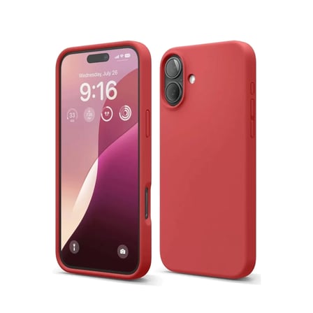 Newface Apple iPhone 16 Plus Kılıf Nano içi Kadife Silikon - Kırmızı