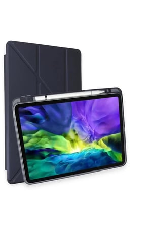 Newface Apple iPad Pro 11 (2024) Kılıf Kalemlikli Mars Tablet Kılıfı - Lacivert