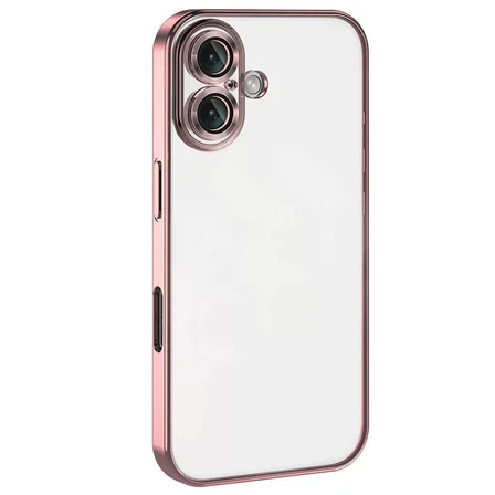 Newface Apple iPhone 16 Kılıf Razer Lensli Silikon - Pembe