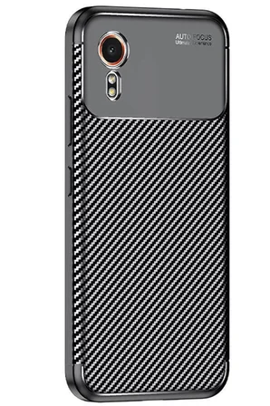 Newface Samsung Galaxy XCover 7 Kılıf Auto Focus Karbon Kapak - Siyah