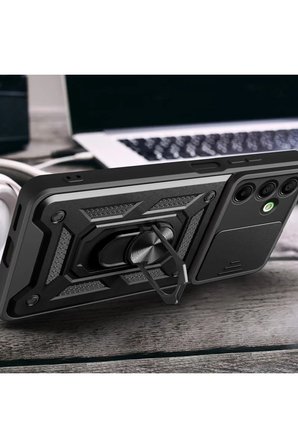 Newface Samsung Galaxy A56 Kılıf Pars Lens Yüzüklü Silikon - Kırmızı
