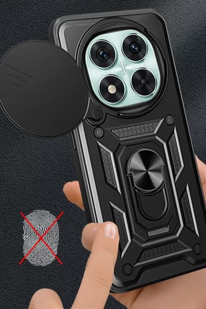 Newface Xiaomi Redmi Note 14 Pro 5G Kılıf Pars Lens Yüzüklü Silikon - Kırmızı