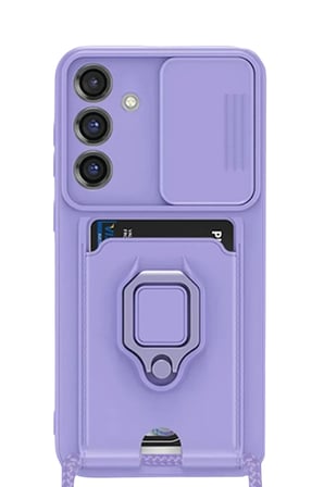 Newface Samsung Galaxy S25 Plus Kılıf Zuma Kartvizitli Yüzüklü Silikon - Lila