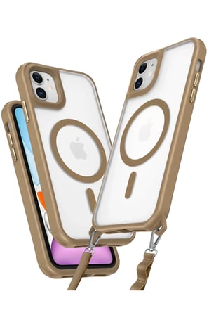 Newface Apple iPhone 12 Kılıf Enka Magsafe Silikon Kılıf - Desert