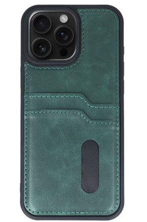 Newface Apple iPhone 14 Pro Max Kılıf Sara Kartvizitli Deri Kılıf - Koyu Yeşil