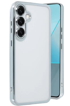 Newface Samsung Galaxy S25 Kılıf Razer Lensli Silikon - Gümüş