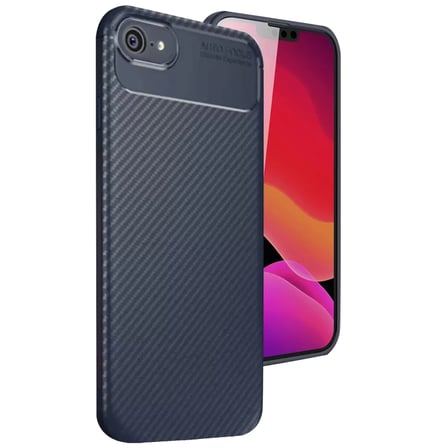 Newface Apple iPhone 16E Kılıf Auto Focus Karbon Kapak - Lacivert