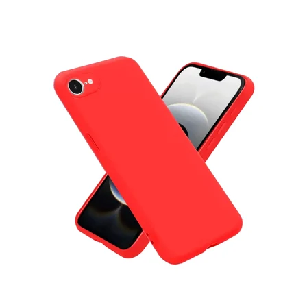 Newface Apple iPhone 16E Kılıf First Silikon - Kırmızı