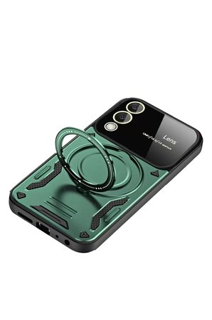 Newface Samsung Galaxy S25 Edge Kılıf Joy Lens Standlı Kapak - Koyu Yeşil