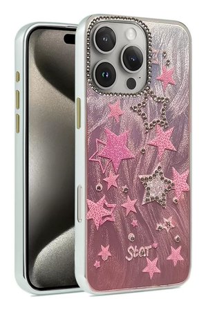 Newface Apple iPhone 16 Pro Kılıf Blade Aynalı Desenli Kapak - Desen 7