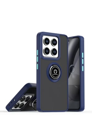 Newface Xiaomi Mi 15 Pro Kılıf Montreal Yüzüklü Silikon Kapak - Lacivert