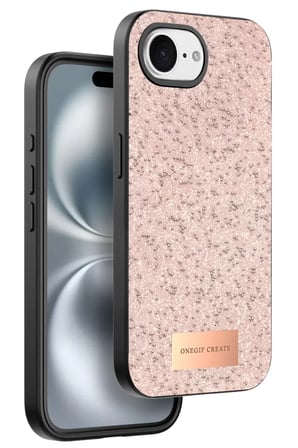 Onegif Apple iPhone 16E Bright Simli Kapak - Pembe