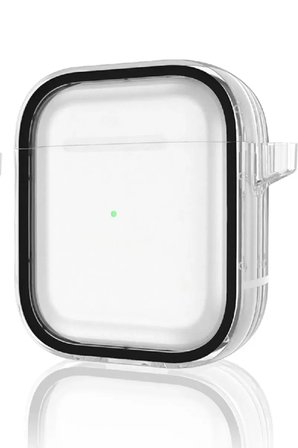 Movenchy Apple Airpods 4 (4.nesil) Shiny Şeffaf Kılıf - Siyah