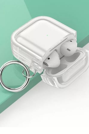 Movenchy Apple Airpods 4 (4.nesil) Shiny Şeffaf Kılıf - Siyah