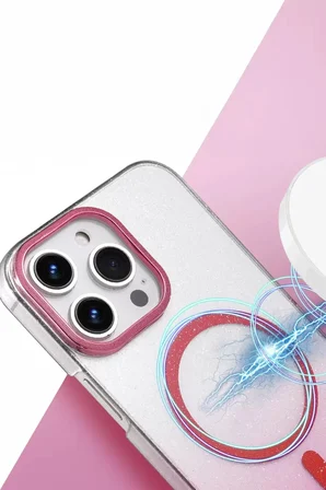 Newface Apple iPhone 16 Pro Max Glossy Magsafe Kapak - Pembe