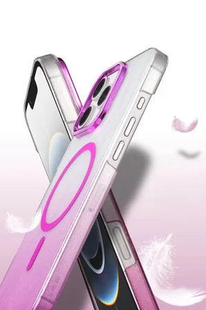 Newface Apple iPhone 16 Pro Max Glossy Magsafe Kapak - Pembe