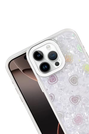 Newface Apple iPhone 16 Pro Max Lumi Desenli Kapak - Beyaz