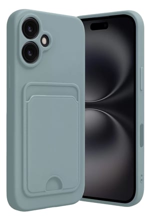 Newface Apple iPhone 16 Kılıf Kelvin Kartvizitli Silikon - Açık Yeşil