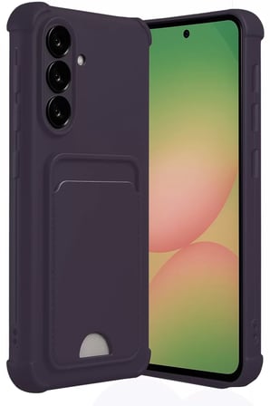 Newface Samsung Galaxy A56 Kılıf Kelvin Kartvizitli Silikon - Derin Mor