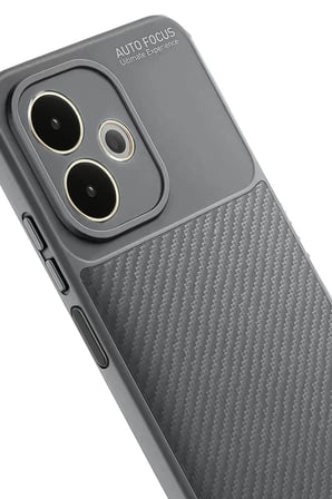Newface Oppo A5 Pro 4G Kılıf Auto Focus Karbon Kapak - Gri