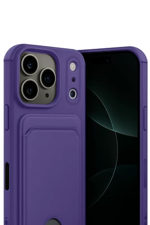 Newface Apple iPhone 17 Pro Kelvin Kartvizitli Silikon - Derin Mor