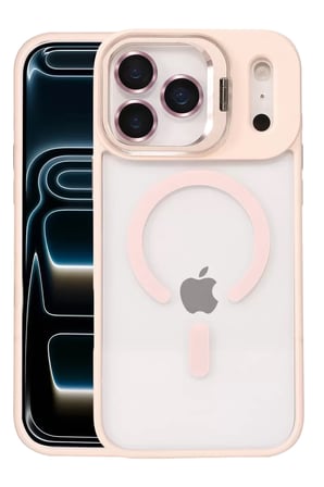 Joko Apple iPhone 17 Pro Remim Lensli Magsafe Standlı Kapak - Pembe