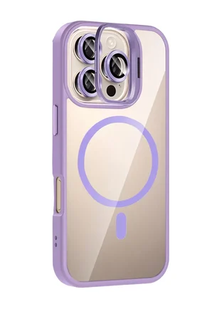 Joko Apple iPhone 16 Pro Max Remim Lensli Magsafe Standlı Kapak - Lila